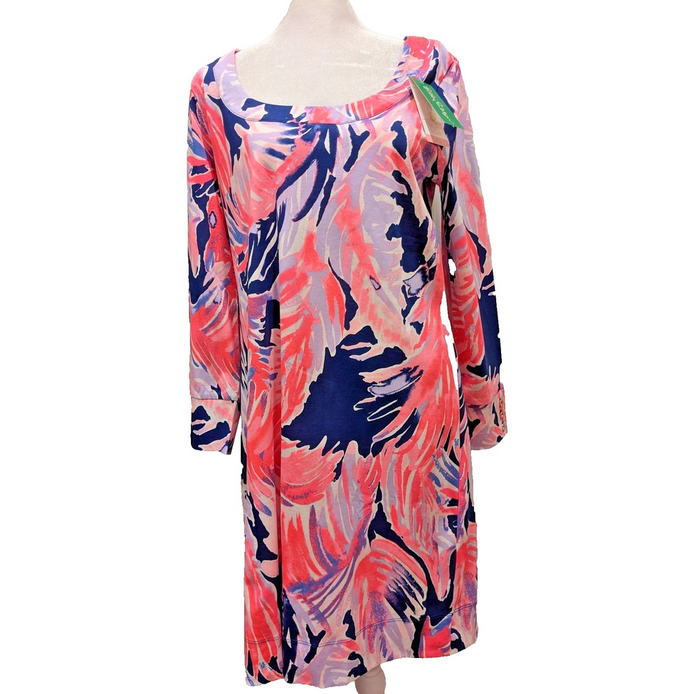 Lilly Pulitzer Dress Womens M Pink Blue Merrit Paradise Point Reduced NWT